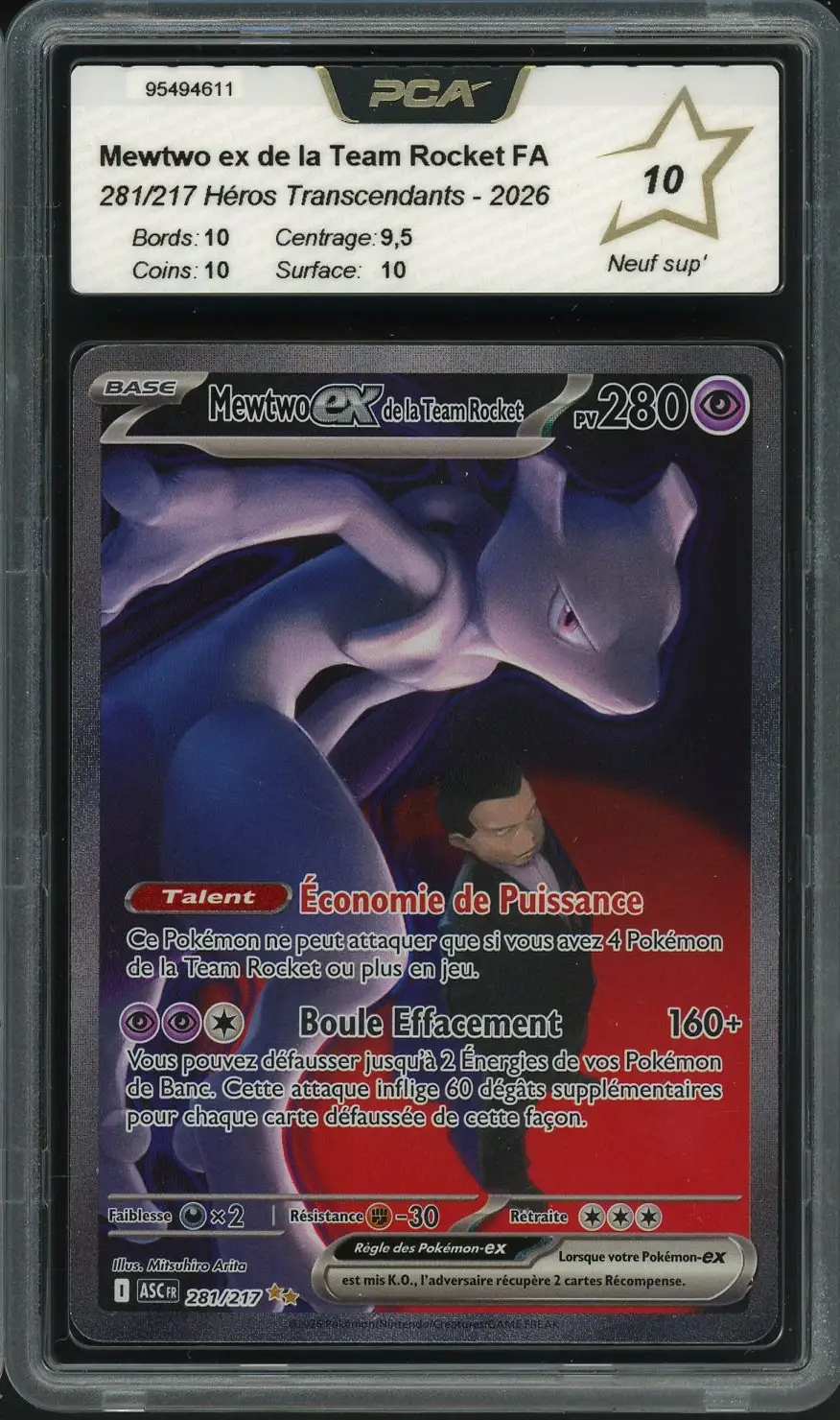 PCA 10 Mewtwo Ex de la Team Rocket
