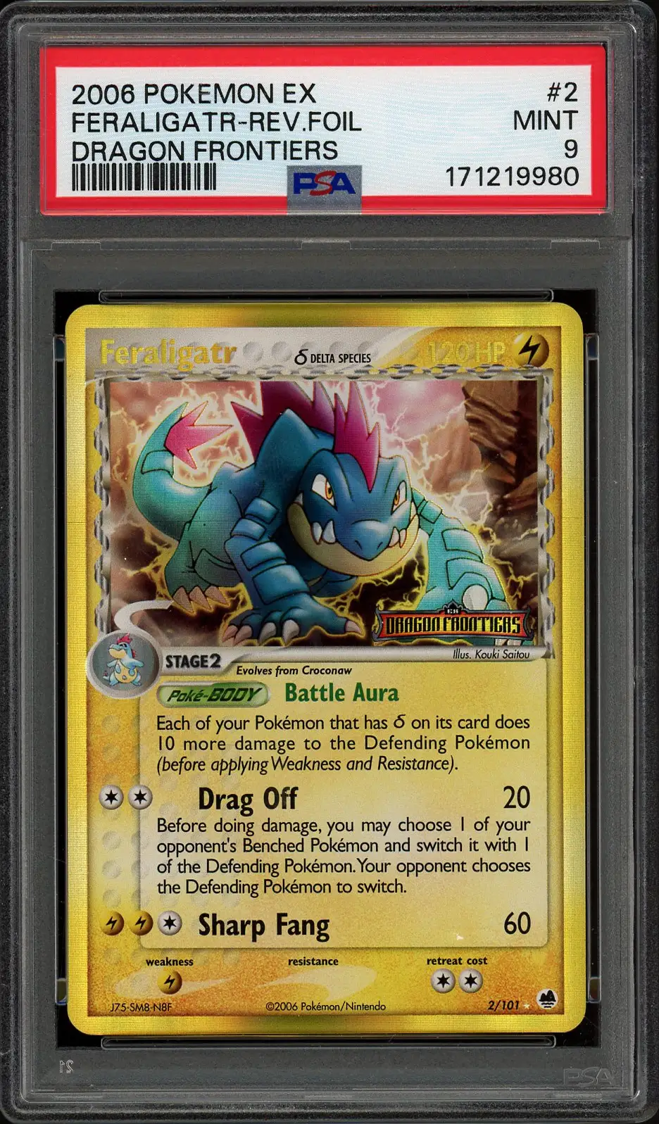 PSA 9 Feraligatr Holo Reverse
