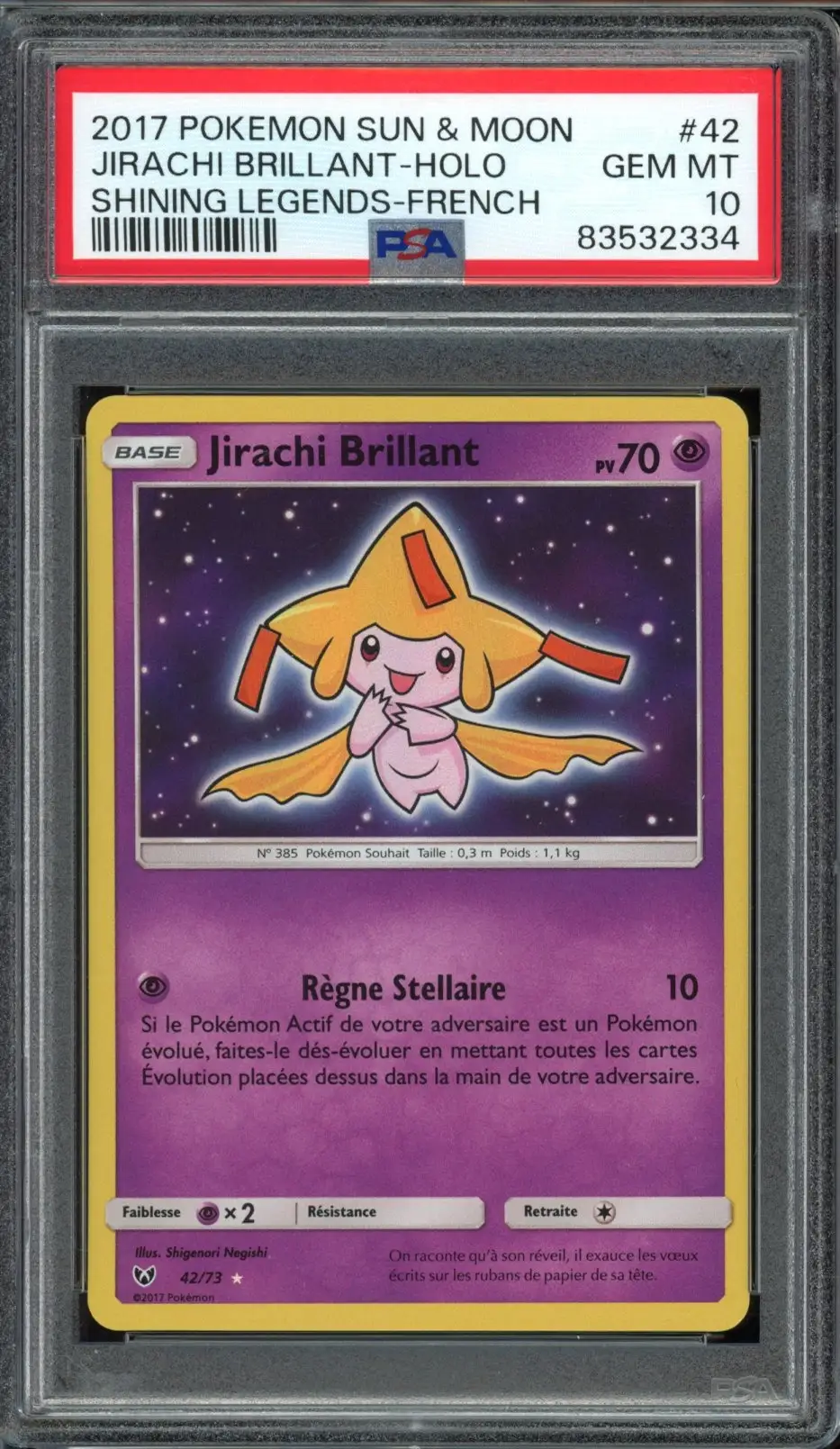 PSA 10 Jirachi Brillant