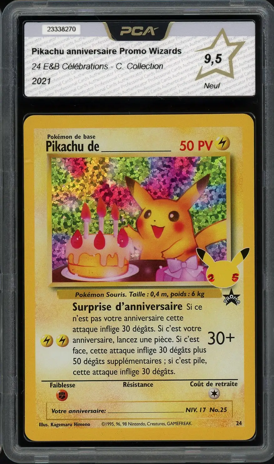 PCA 9.5 Pikachu de _____ Holo
