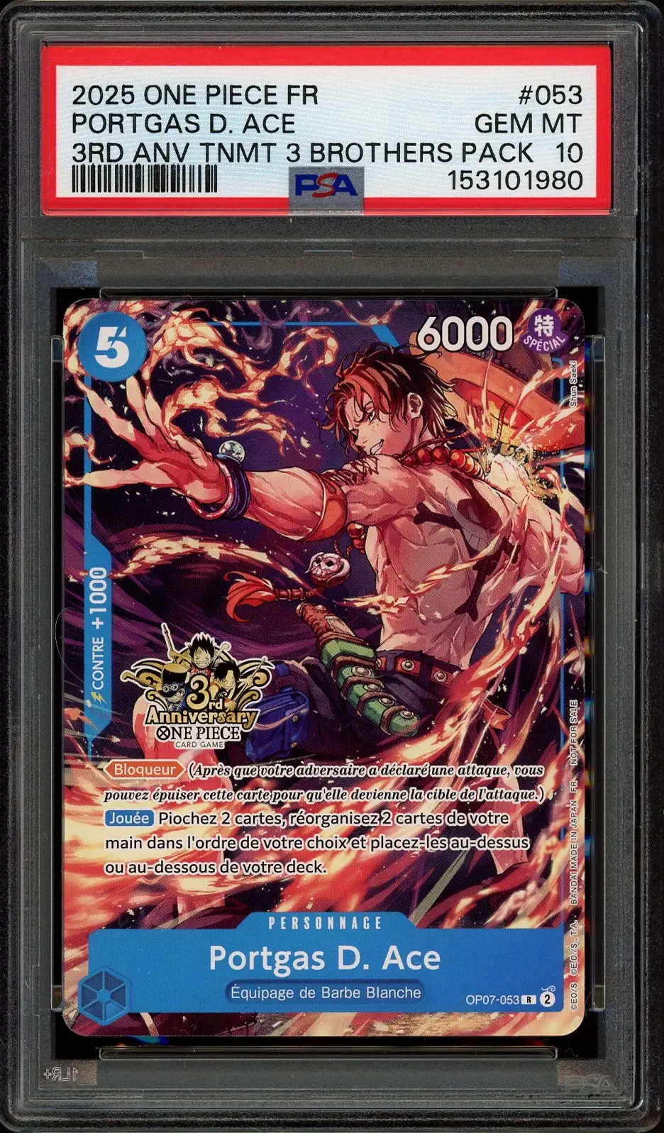 PSA 10 Portgas D. Ace Stamp