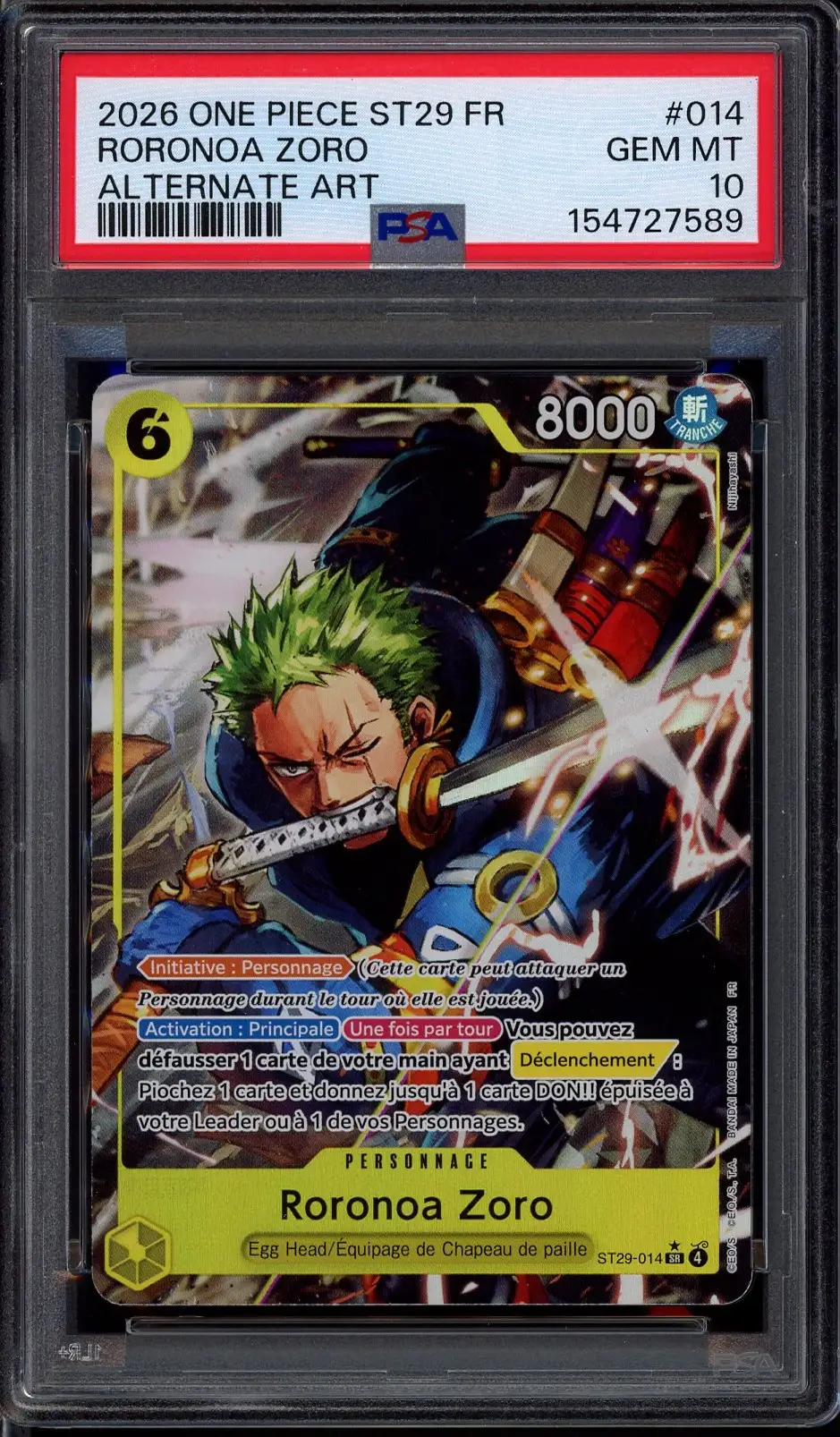 PSA 10 Roronoa Zoro