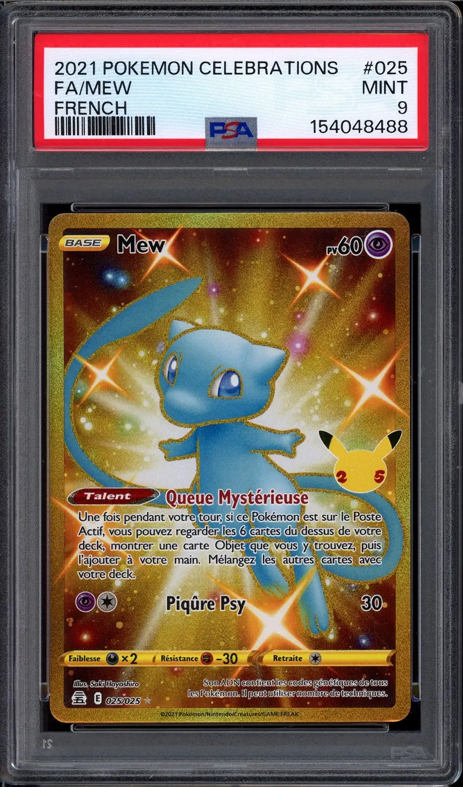 PSA 9 Mew Gold Shiny