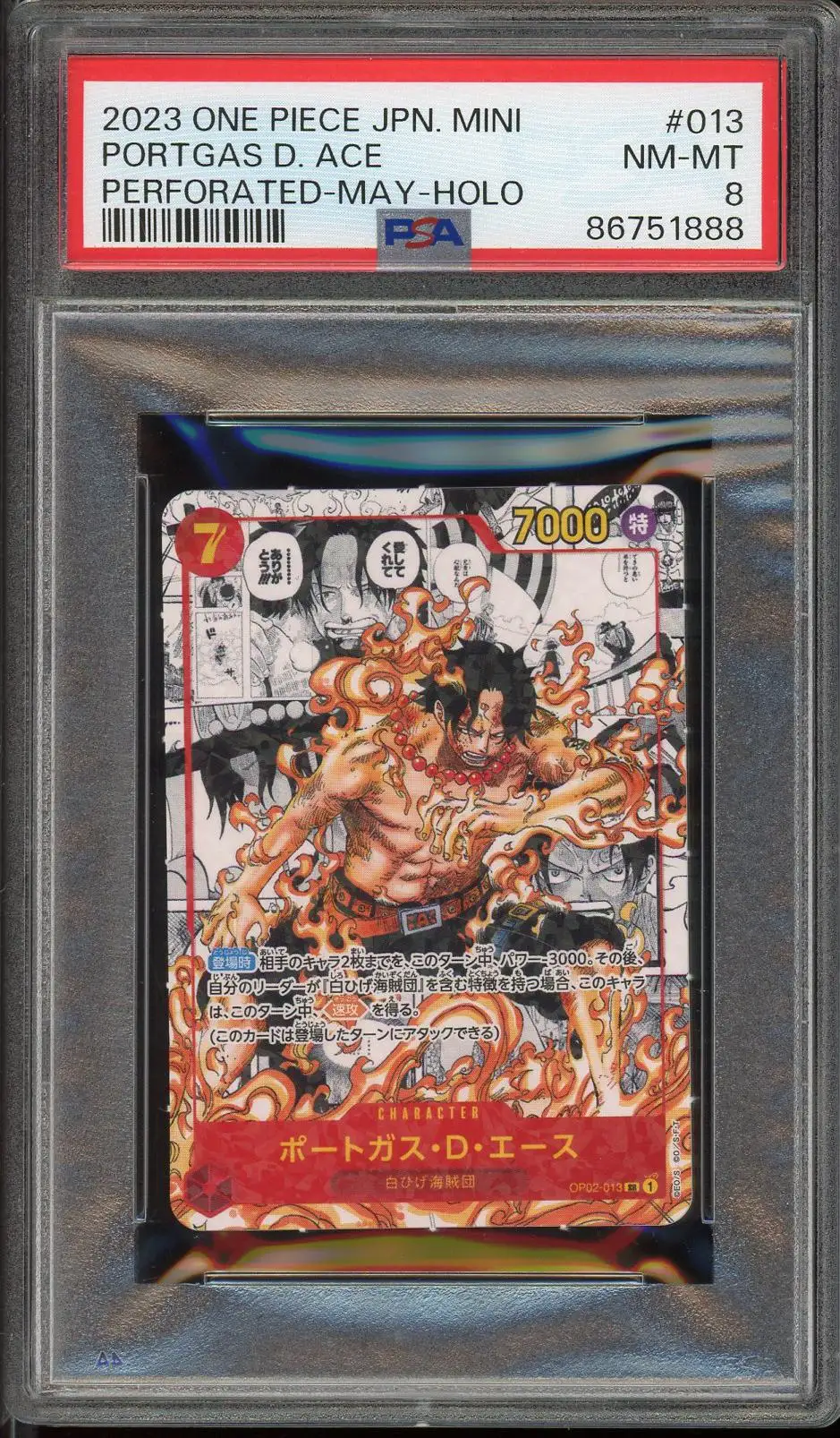 PSA 8 Portgas D. Ace Mini Manga