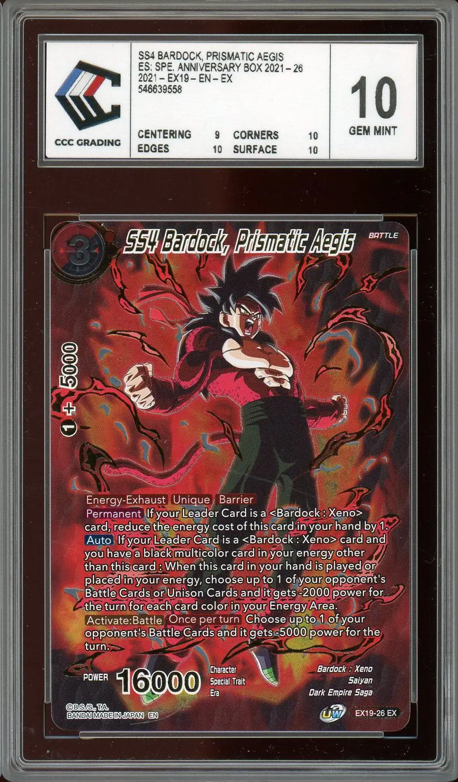 CCC 10 SS4 Bardock, Prismatic Aegis