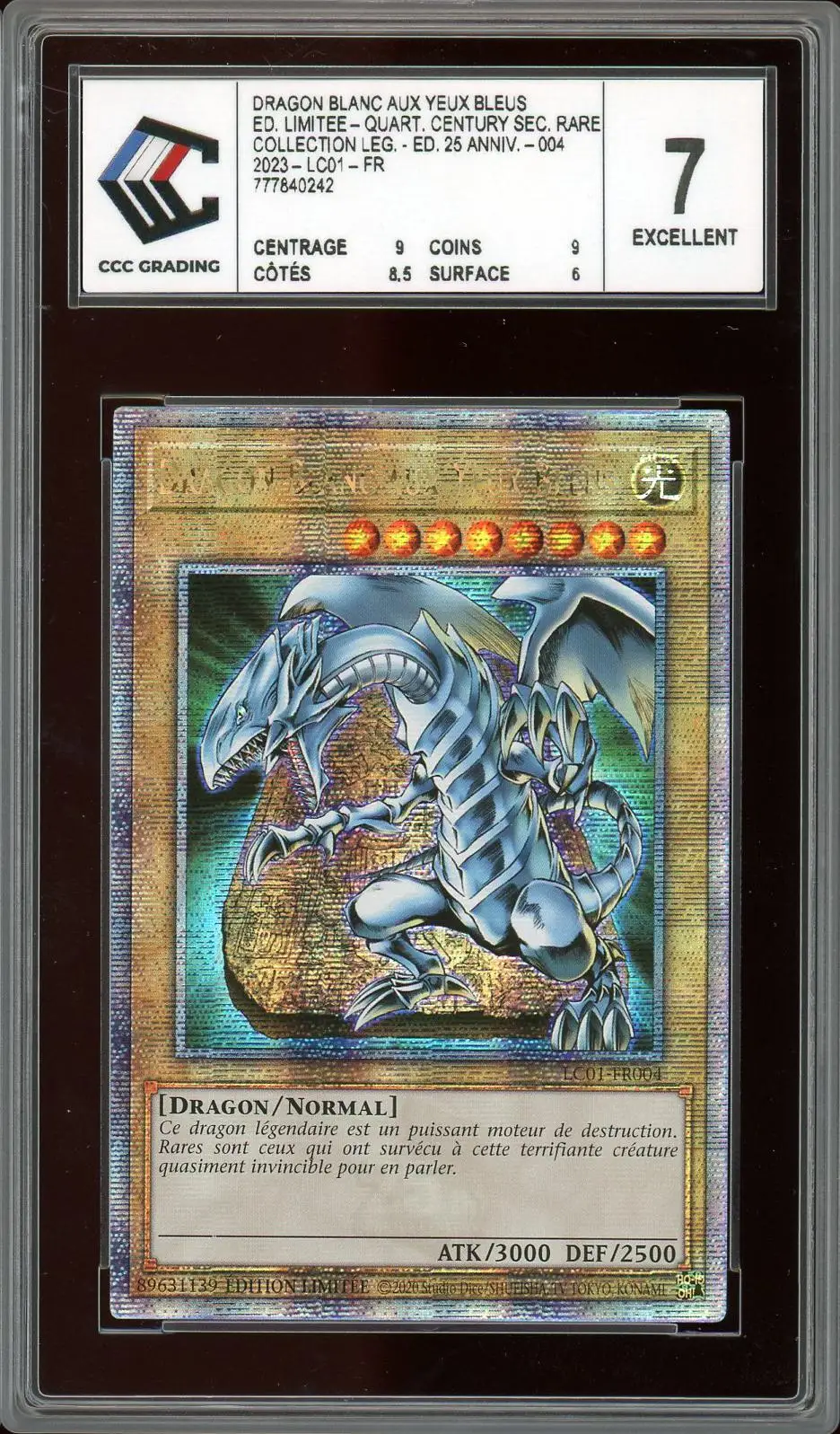 PSA 9 Blue Eyes White Dragon