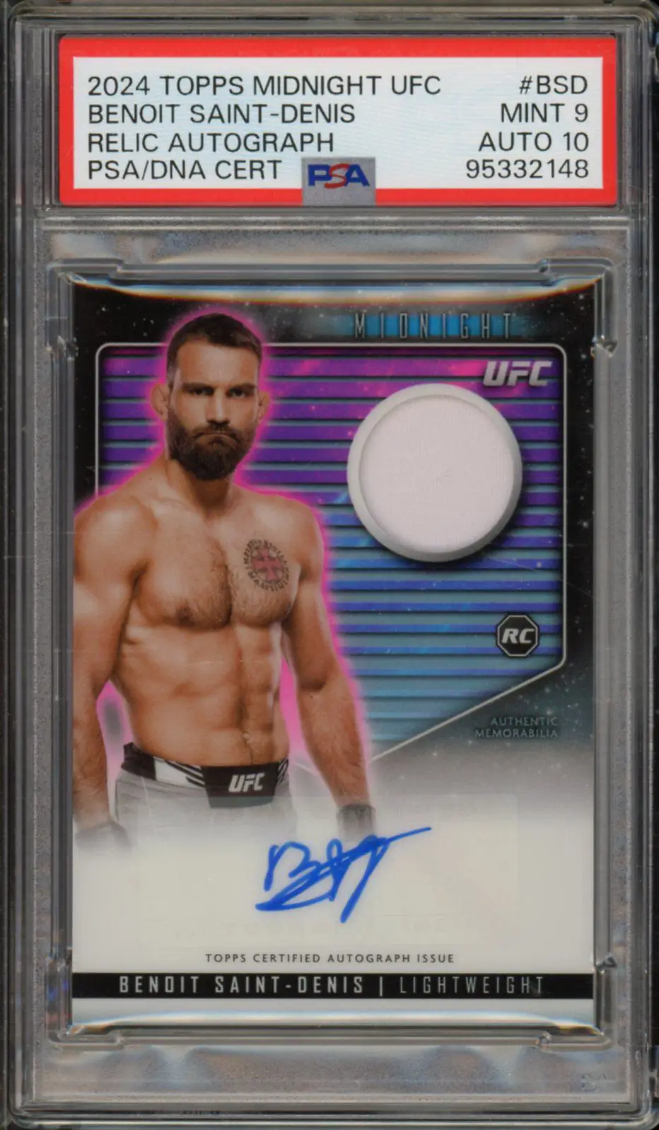 PSA 9 Benoit Saint-Denis Relic Autograph