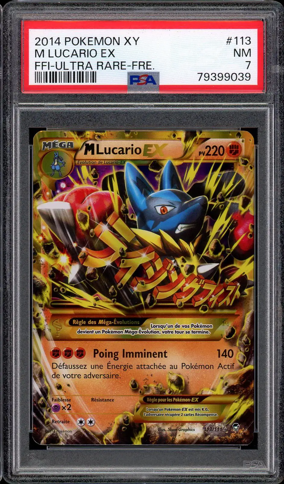 PSA 7 Méga Lucario Ex