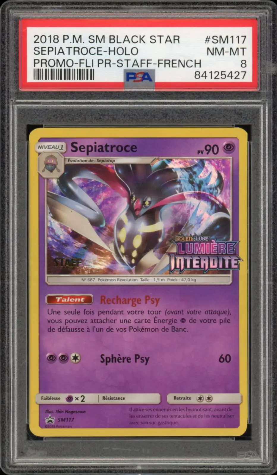 PSA 8 Sepiatroce Holo Staff