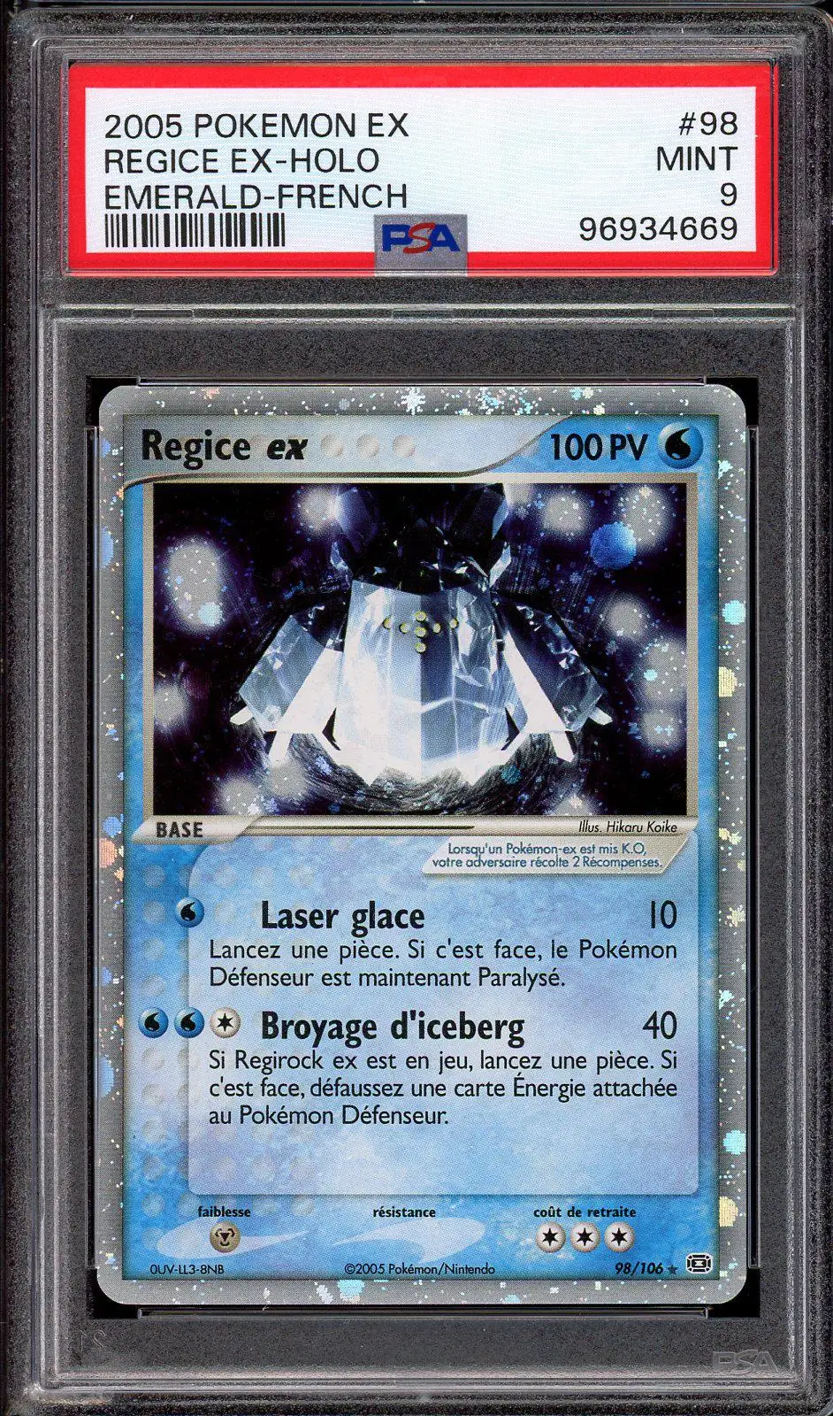 PSA 9 Regice Ex