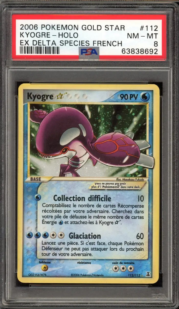 PSA 8 Kyogre Gold Star