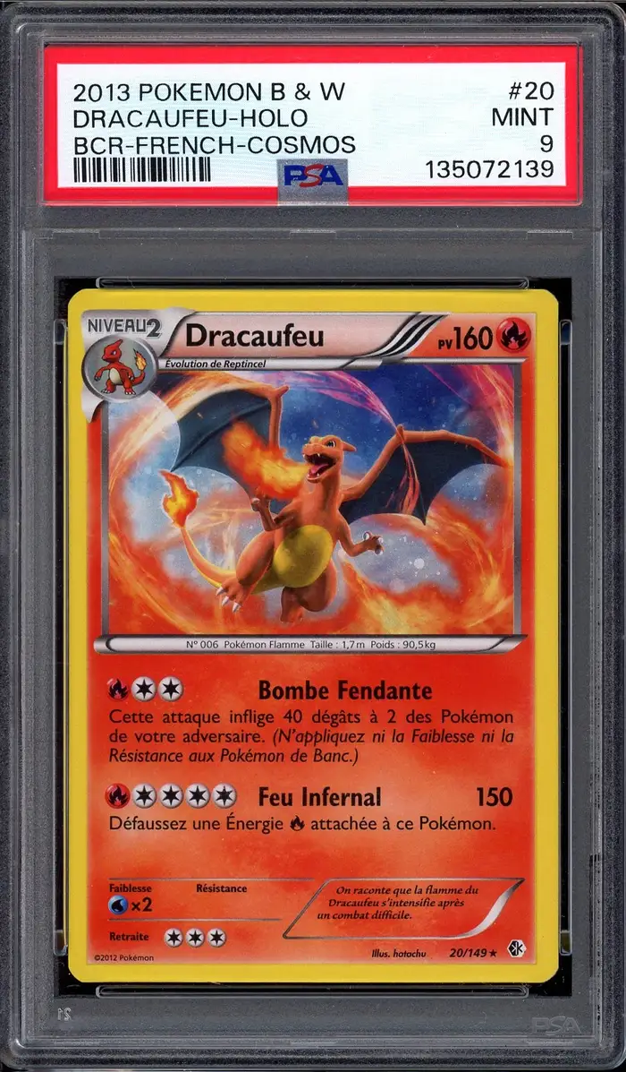 PSA 9 Dracaufeu Holo