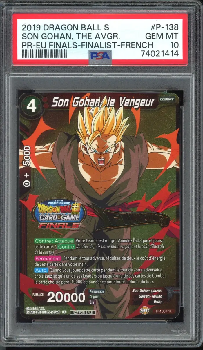 PSA 10 Son Gohan, le Vengeur Prerelease Finalist