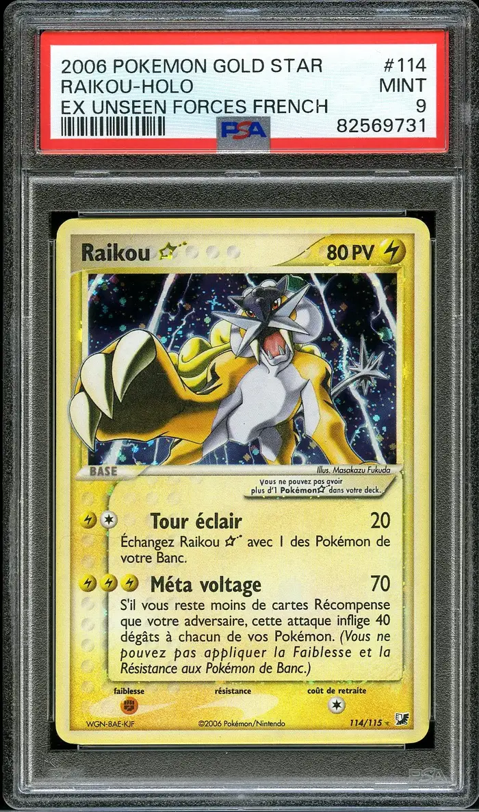 PSA 9 Raikou Gold Star