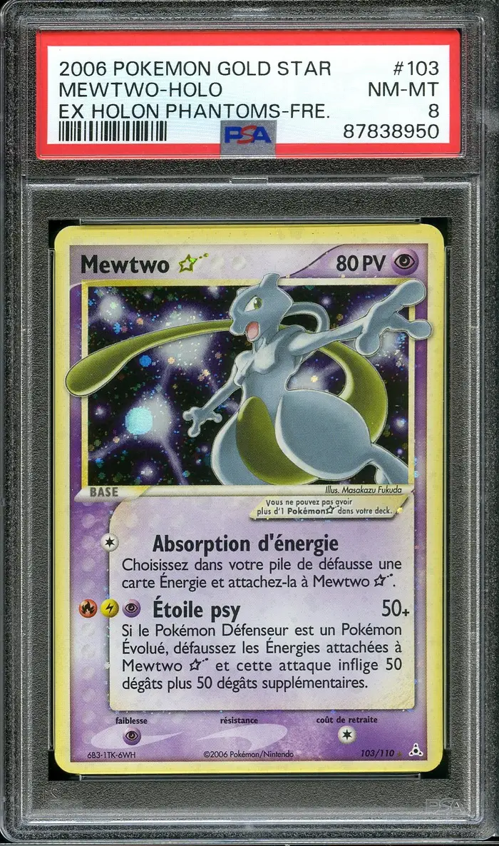 PSA 8 Mewtwo Gold Star