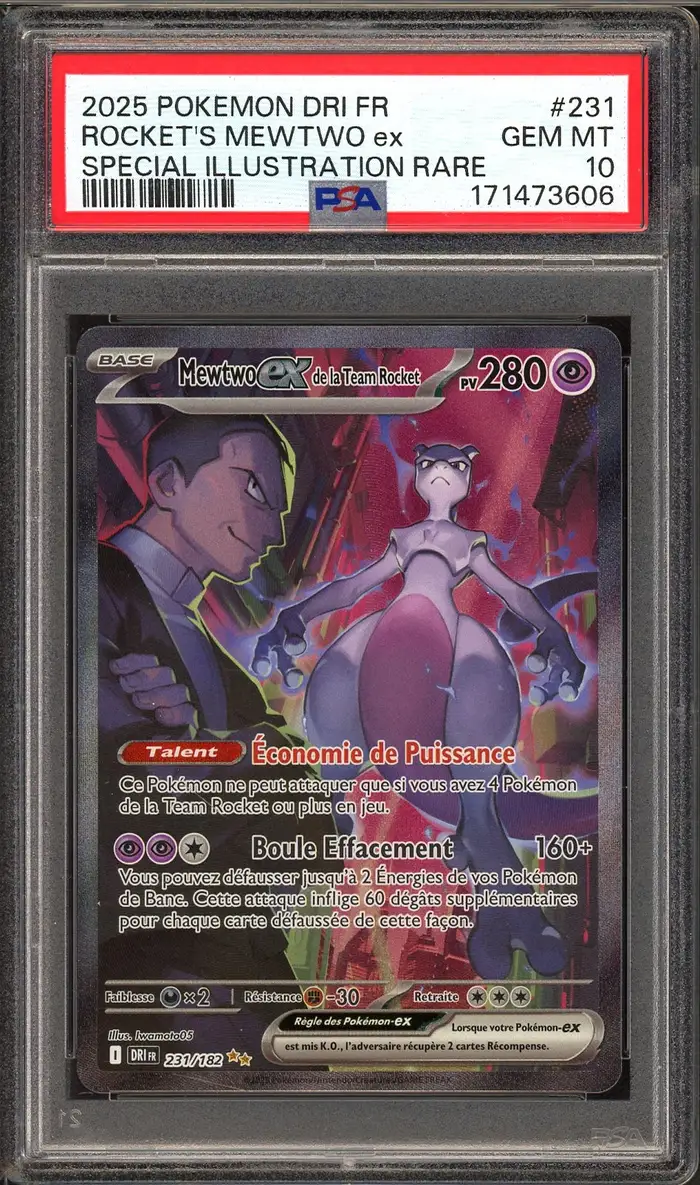 PSA 10 Mewtwo Ex de la Team Rocket