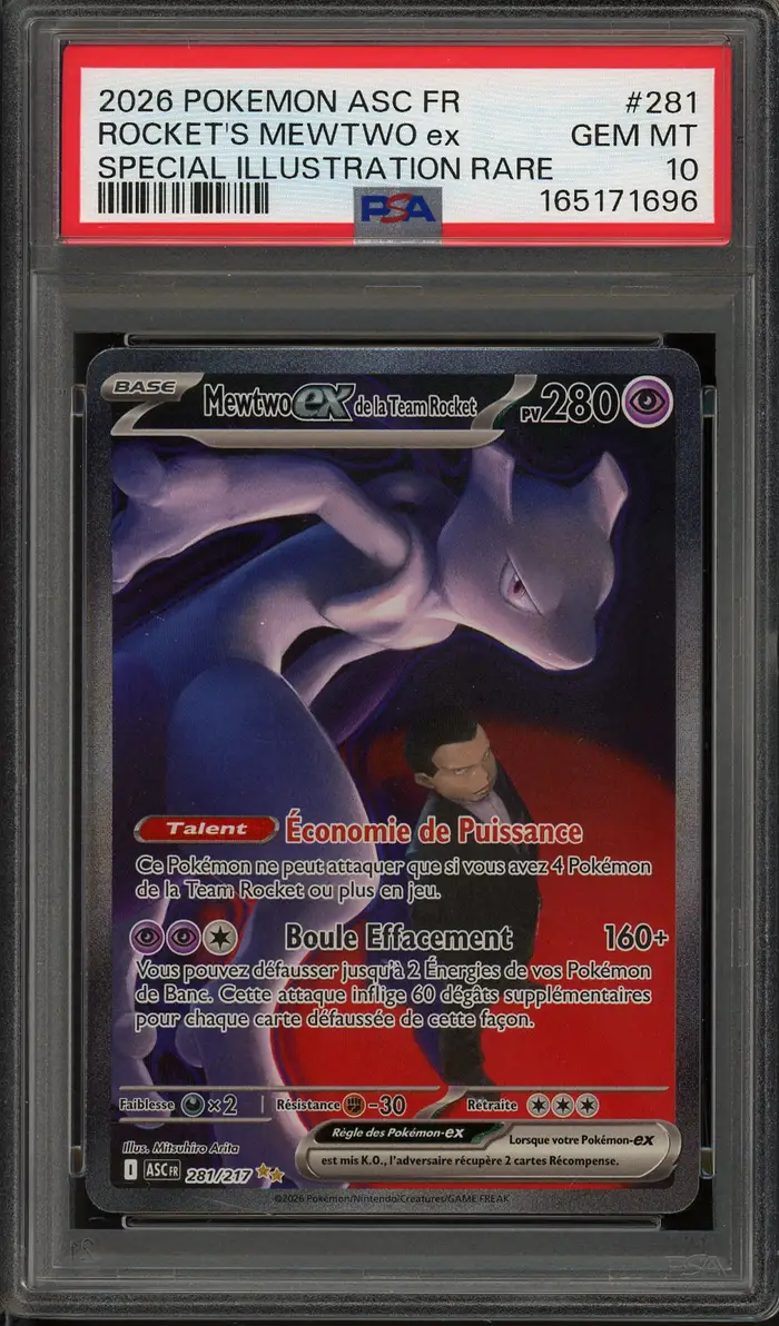 PSA 10 Mewtwo Ex de la Team Rocket